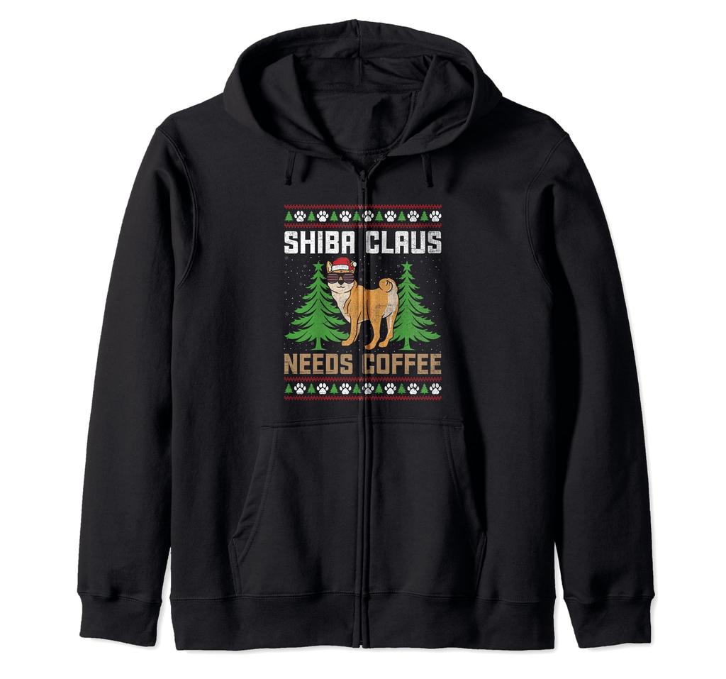 Christmas Shiba Inu Dad Dog Lover Owner Animal Rescue Zip Hoodie