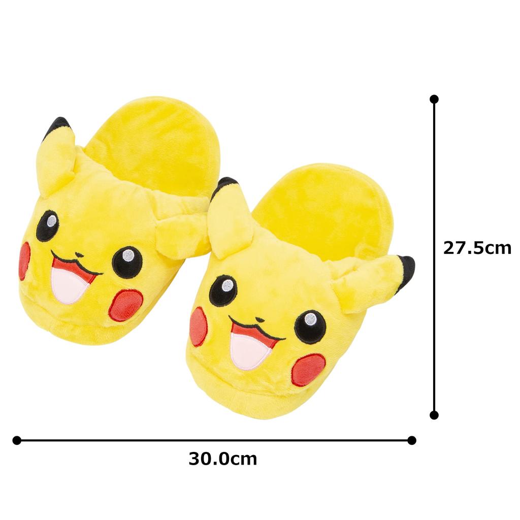 MORIPiLO Pokemon Indoor Slippers Fluffy Size Plush Cute Pokemon Morishita Makura (Pikachu Kunyaku) 23.0-25.0cm, Unisex, Toy, Gift, Yellow, Character,