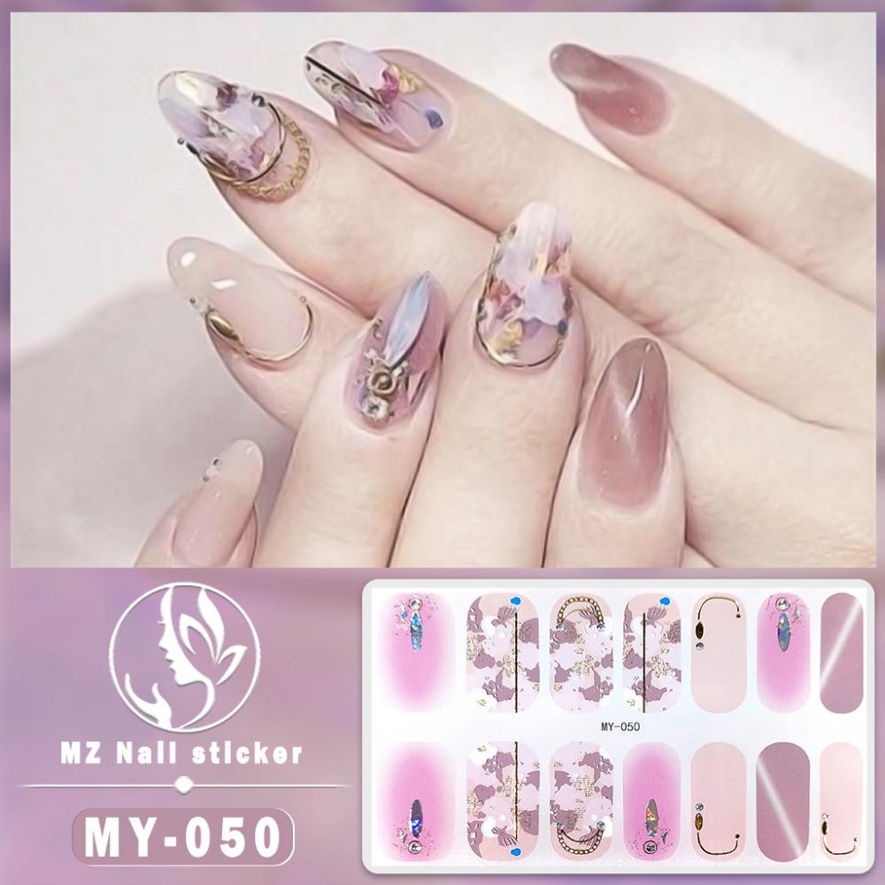 Dreidimensionaler wasserdichter No-Bake Gel-Nagellack-Film Vollsticker Imitations-Diamant-Nagelfilm-Papier Nagelfilm-Papier