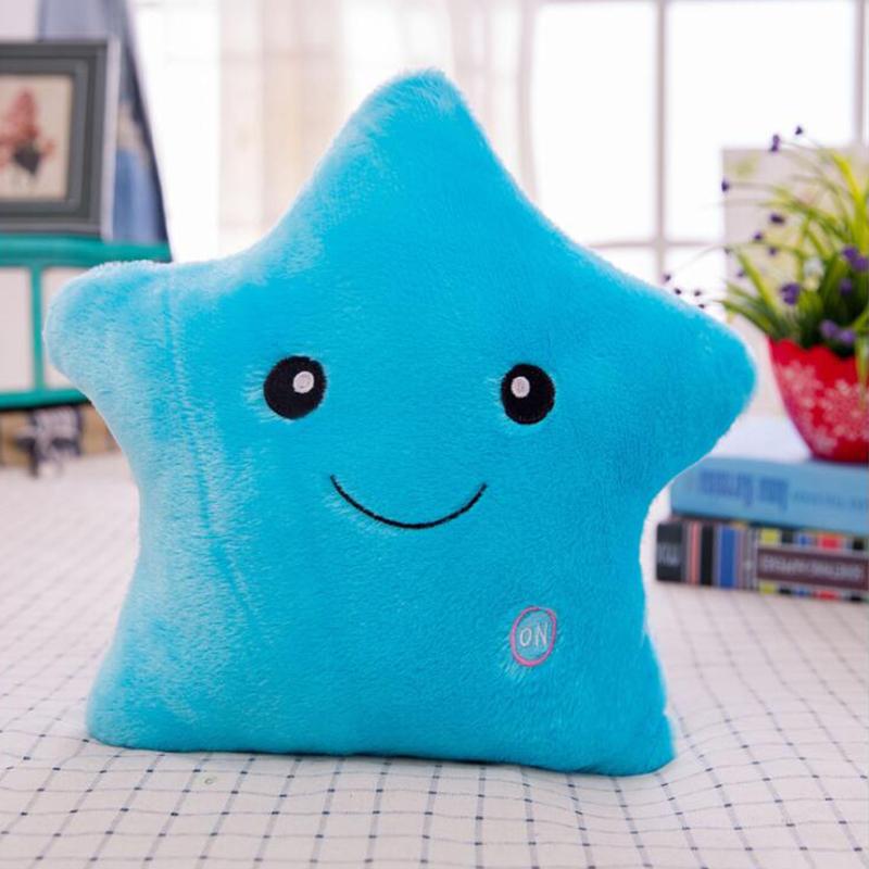 Luminous Pillow Star Cushion Colorful Glowing Pillow Plush Doll Star Heart Bear Paw Led Light Toys For Girl Kids Christmas Gifts