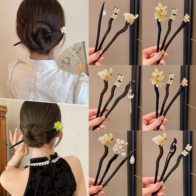 2026 Retro Tassel Wood Hairpin for Hanfu & Qipao