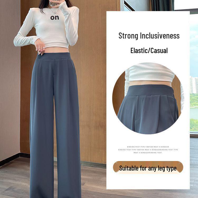Ice Silk Women's Wide-Leg and Narrow Straight-Leg Pants - New Spring/Autumn Collection