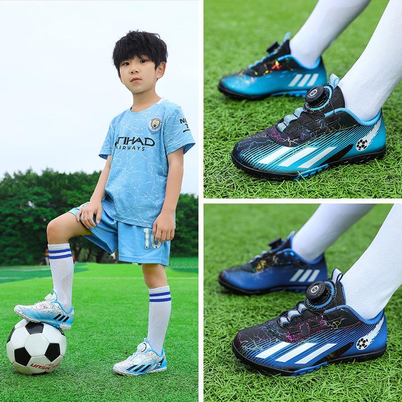 Neue Kinder Drehschnallen Fußballschuhe