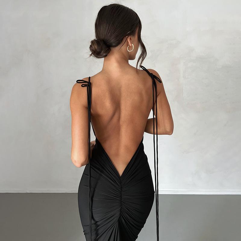 Dámské letní špagetový pásek sexy maxi elegantní narozeninové šaty vestido klub vestido