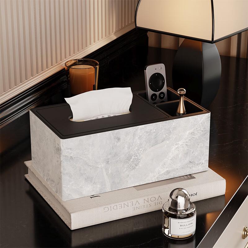 Handun Light Luxury Desktop Tissue Box with Organizer