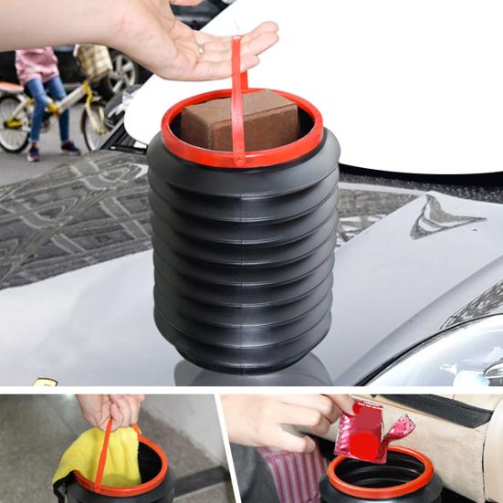 Portable Outdoor Fishing Car Trash Can Dustbin Telescopic Plastic Water Bucket