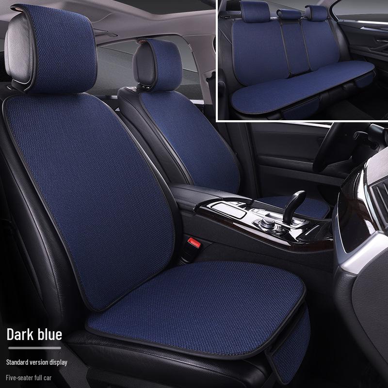 Comprehensive All-Season Linen Seat Cushion Set for Five-Seater Cars