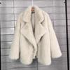 Golden Toka New Korean Style Faux Fox Fur Mid-Length Coat