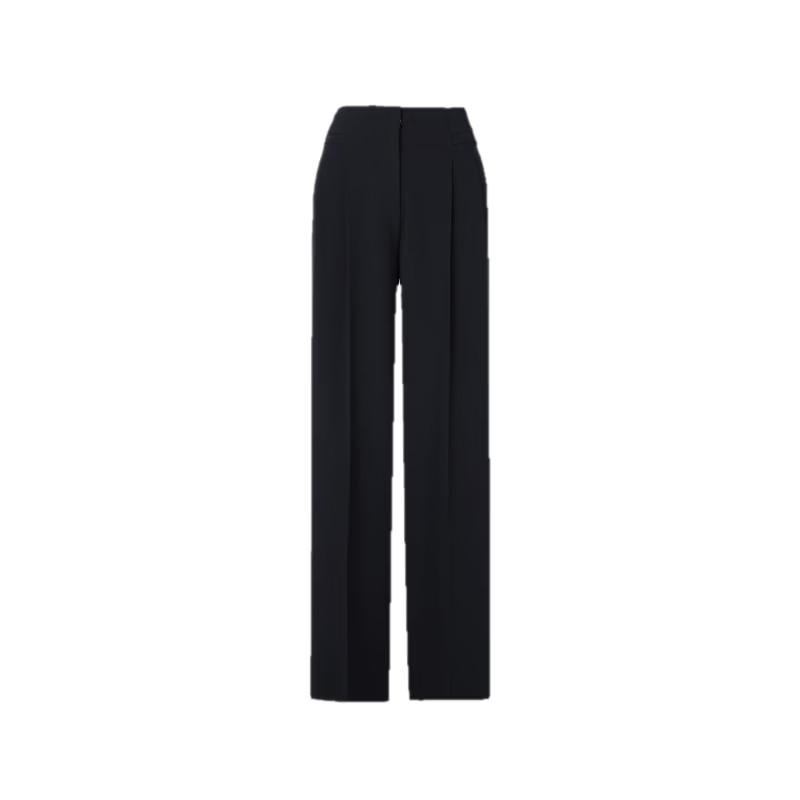 

LONGZI Women s Black High-Waist Wide-Leg Business Trousers 2XL