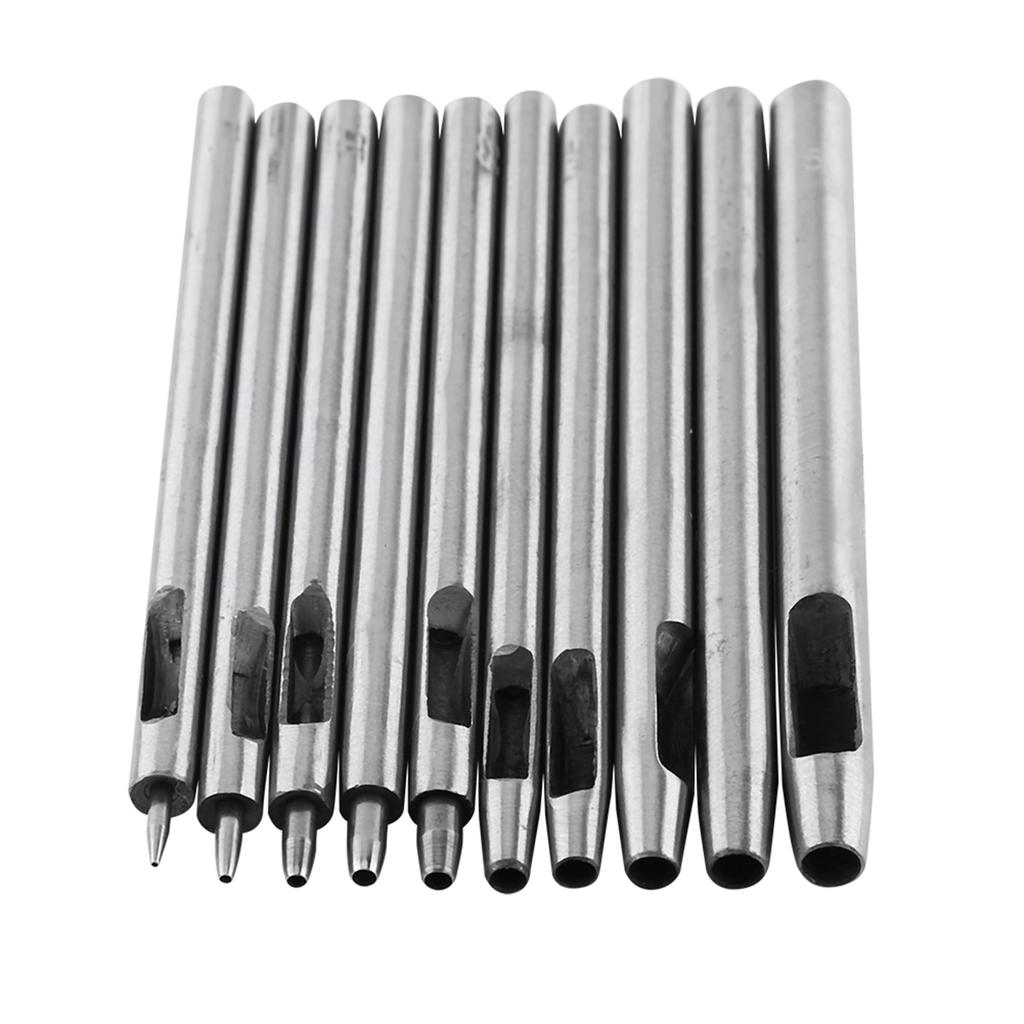 10 Stück Metallstanze Lederlocher Lochset Hohlgürtel Handwerkzeug 0,5 5 mm