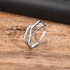 Geometric Twist Weave Ring for Men Boys,Stacked Open Finger Rings,Adjustable Hiphop Minimalist Statement Jewelry Gift for Him