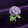 Hydrangea Flower Brooch Pin, Enamel Shape Lapel Polished Edges Backpack Artistic Floral Decorative Badge for Coat Collars Scarves Canvas Bags Colorful