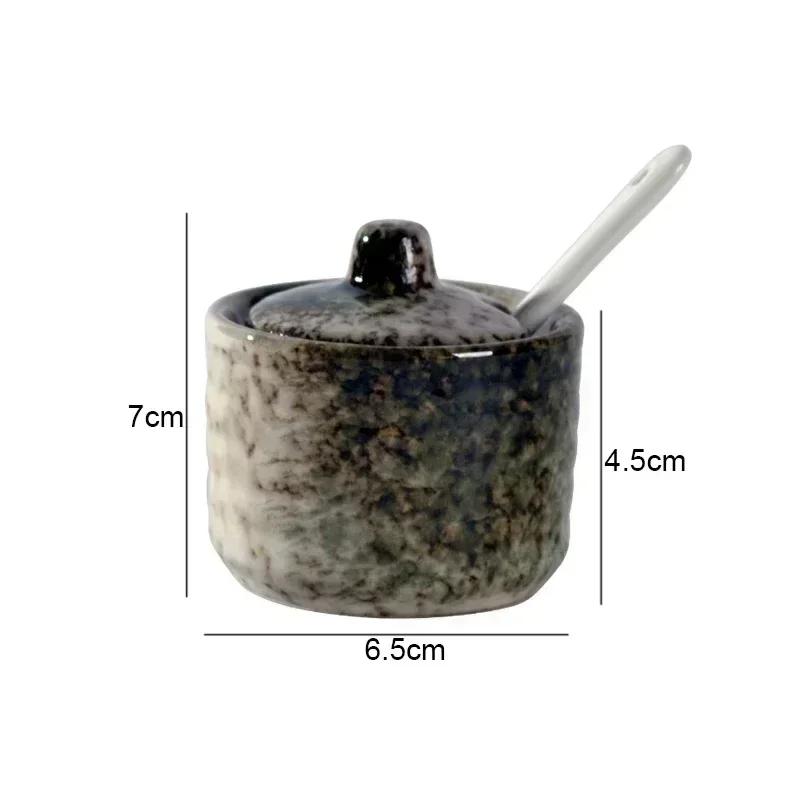 Retro Ceramic Seasoning Jars Salt and Pepper Shakers Kitchen Spice Tools Spice Organizer Jars Seasoning Box Kitchen Accessories
