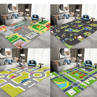 Carpet for Living Room Kids Play Floor Mat Bedroom Decoration Bedside Sofa Table Doormat Modern Road Traffic Route Map Area Rug