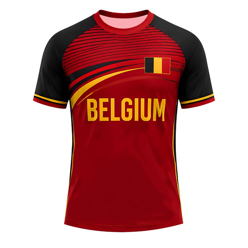 Belgium Soccer Jersey Football Fans Gift Shirt Unisex Sportswear Men's Sports Quick Dry Tshirt Breathable Short Sleeve Women Top