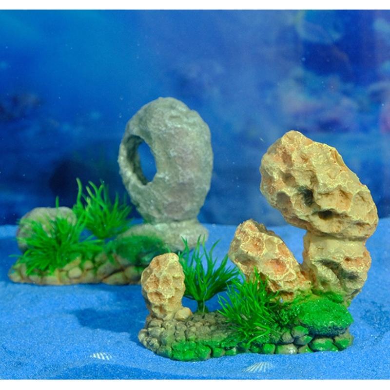 Aquariums Decorations Mountain Rockery Landscape Resin Craft Model Statue for Shrimp Fish Fishtanks Hideouts Cave House