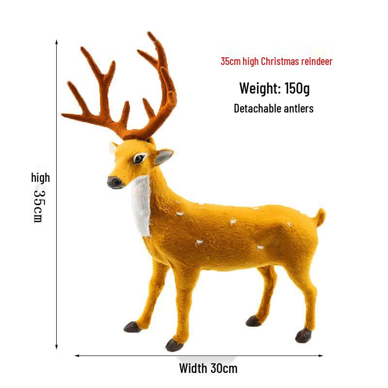 Fawn Sika Deer Christmas Ornaments - Small Decorative Reindeer Props