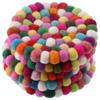 5 Pcs Colorful Round Felt Ball Coasters Wool Felt Handmade Wool Felt Small Cup Mat  Table