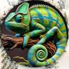 Vivid 3D Chameleon Metal Wall Art Personalized Home Office Decor Gift