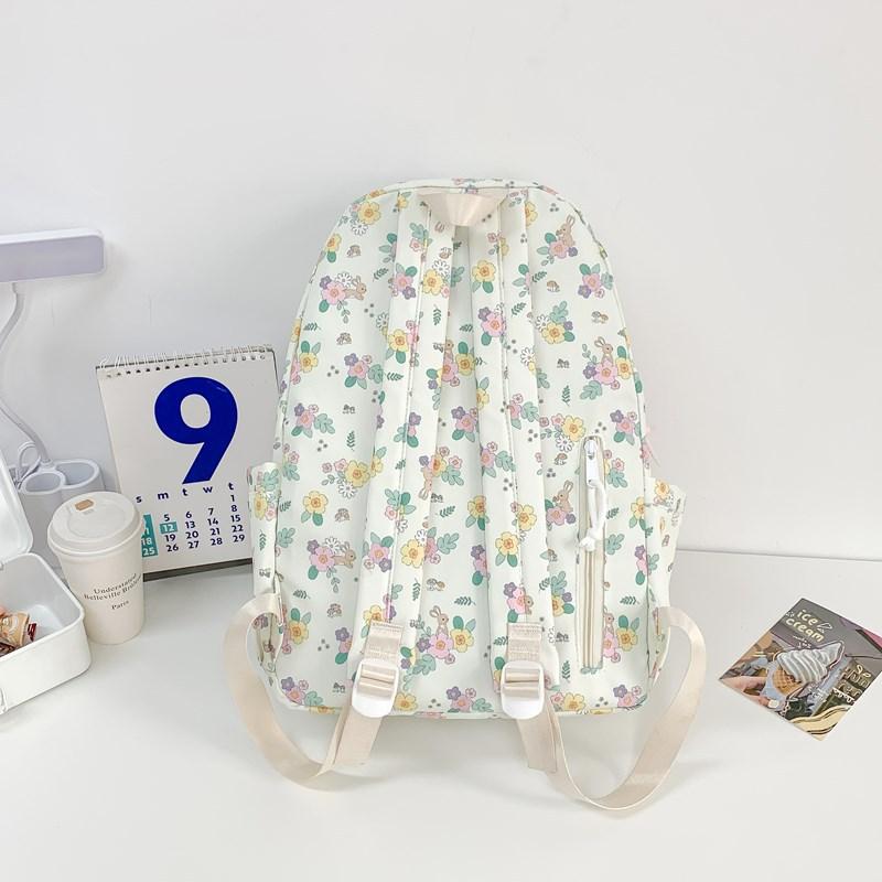 Schoolbag Mori ins simple campus soft girl girl schoolbag high value floral small fresh junior high school students backpack