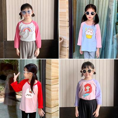 Baby Girl Autumn Long-sleeved T-shirt Baby Cotton Bottoming Shirt Girls Spring and Autumn Tops Small Children Fashionable Autumn Clothes