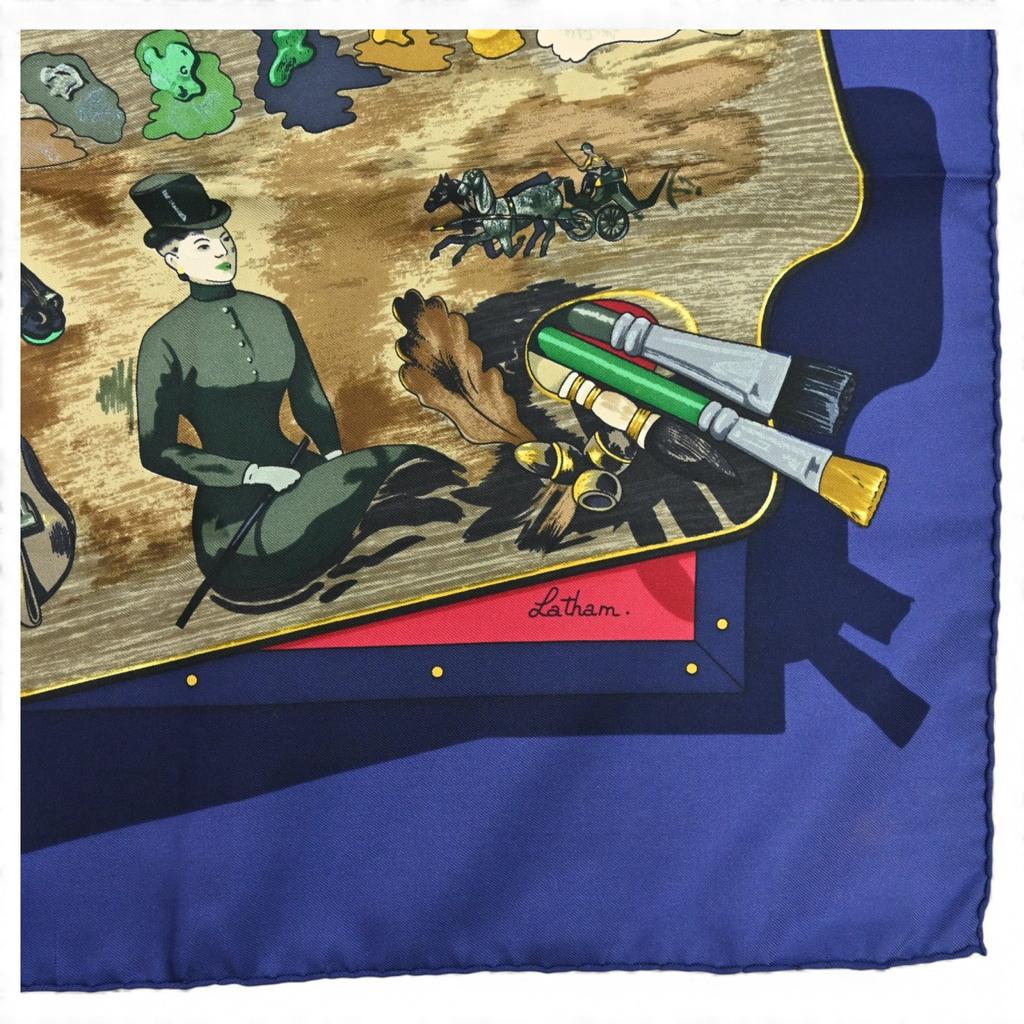 Auth HERMES Carre 90 Scarf Memoire d'Hermes Silk he8813jh Used