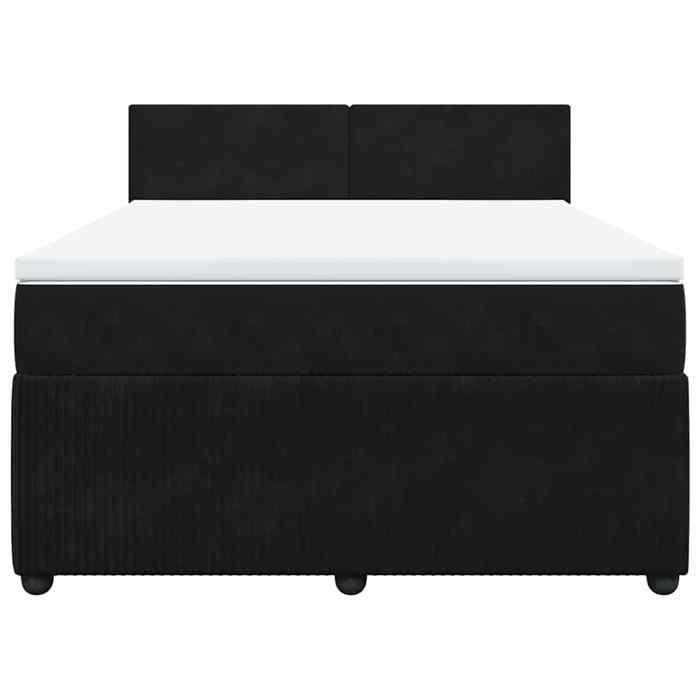 Maison Exclusive - Sommier à lattes de lit avec matelas Noir 140x190 cm Velours