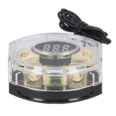 1 in 1 Out Kfz-Sicherungshalterbox Digitales Spannungsdisplay 4 6 8GA mit 100A Sicherung für Auto Yacht Stereo Audio