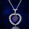 JMXD-Fashion Blue Ocean Heart Necklace Titanite Love Lady Necklace