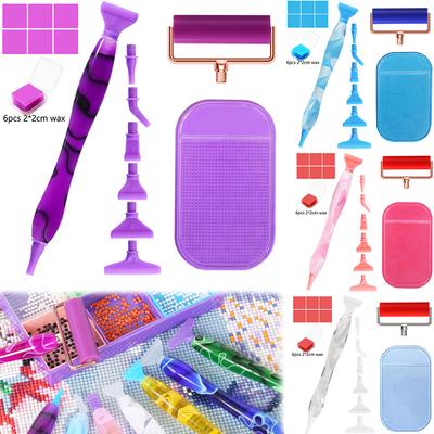 5D Resin Diamond Painting Pen Replacement Pen Heads Point Drill Pens with Glue Clay Roller Tray DIY Art Crafts Diamond Painting