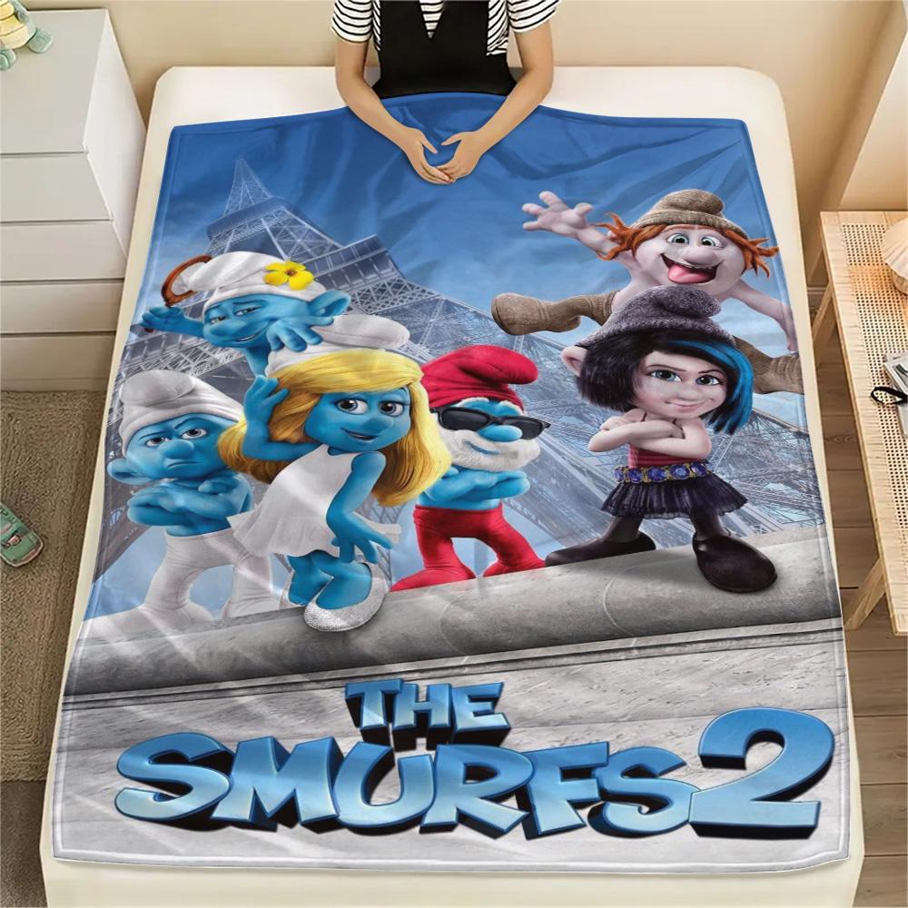 Smurfs River Adventure Blanket Suitable For All Seasons Blanket Office Rest Blanket Bedroom Air Conditioning Blanket