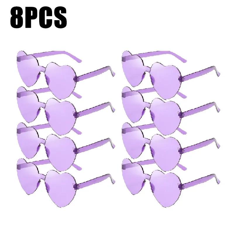 Sunglasses for Women Jelly Color Frameless Heart Shaped One-piece Glasses Dazzling Color Glasses