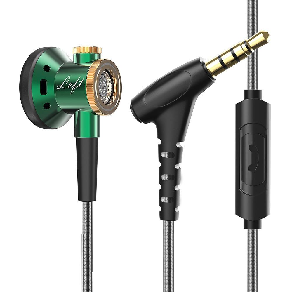 D08 Metal HiFi 3.5mm/Type-C In Ear Wired Earphone Flat Head Headsets With Mic Clear Sound Bass Headphones For Sports Music Gamer