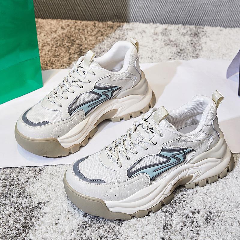 

Shoes women s 2025 spring new women s sports running dad shoes women s platform heightening leather women s shoes 40