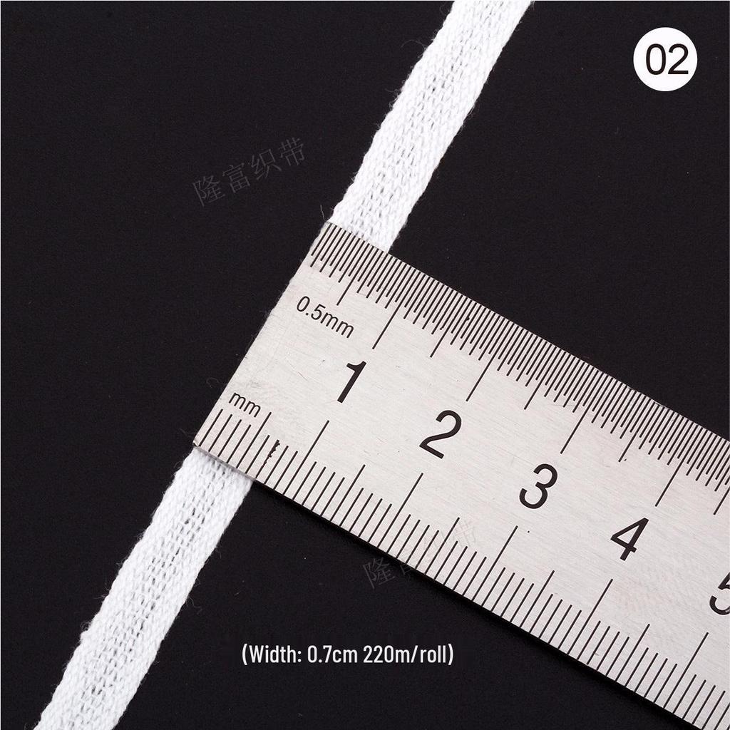 Expert Cotton Shoulder Strap: Off-White/Black/Beige Woven Rope 0.5-0.7cm