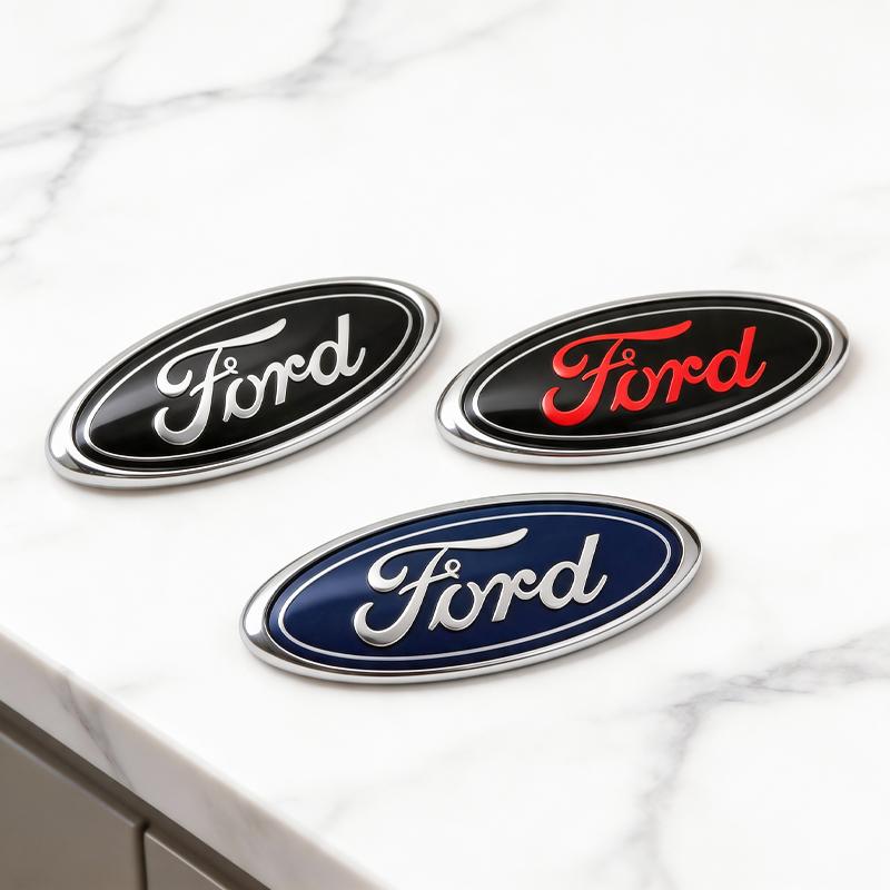 ABS 14.7x5.7cm Car Front Logo Hood Logo with Clutch Badge Sticker Ford MondeoFocus Fusion Fusion MK2 MK4 F150 F250 Badge Styling