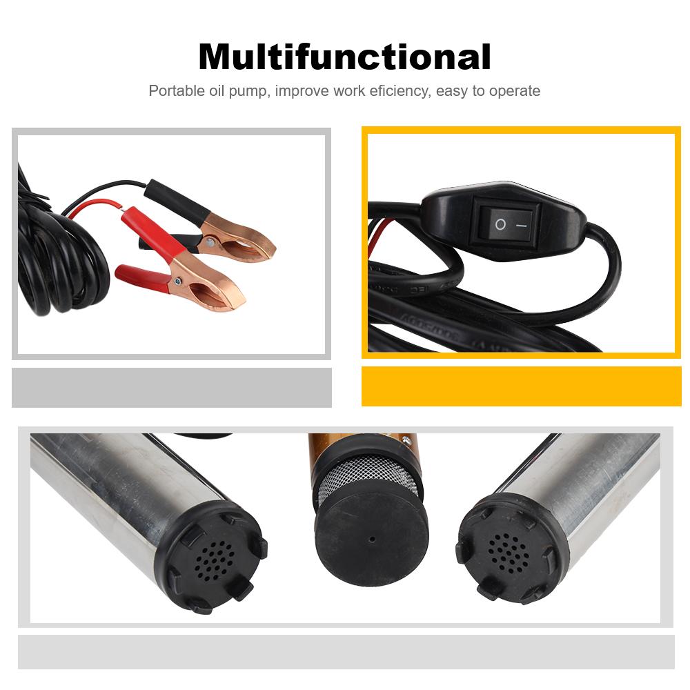 Mini Aluminum Alloy Shell Fuel Transfer 12V/24V For Pumping Diesel Oil Water Submersible Car Electric DC Refueling Pump