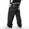 European And American Trendy Men'S Plus Fat Plus Plus Size Pants, Hip-Hop Jeans, Street Dance Printed Loose Skate Pants