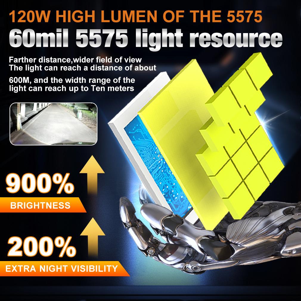 2Pcs 60000Lm D3S LED Headlight Bulbs D1S D2S D4S D1R D2R D3R D4R Turbo LED CSP Lights For BMW Benz Volvo Lamp Canbus 120W Headlamp 6500K
