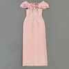 European-American Elegant Bandage Dress with Pleated Design and Rhinestone Accents