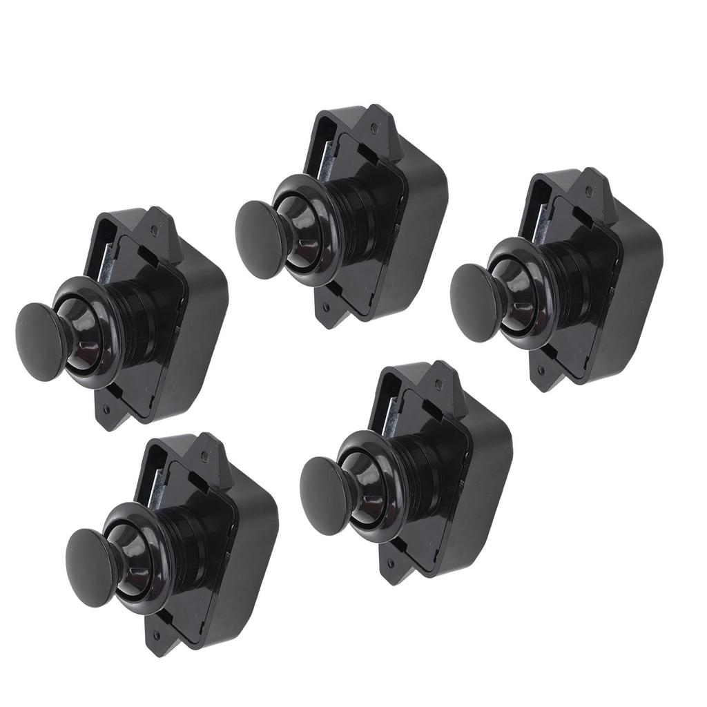 Cabinet Door Push Button Latch Zinc Alloy Exquisite Cupboard Door Knob Latch Lock for RV Motorhome Black