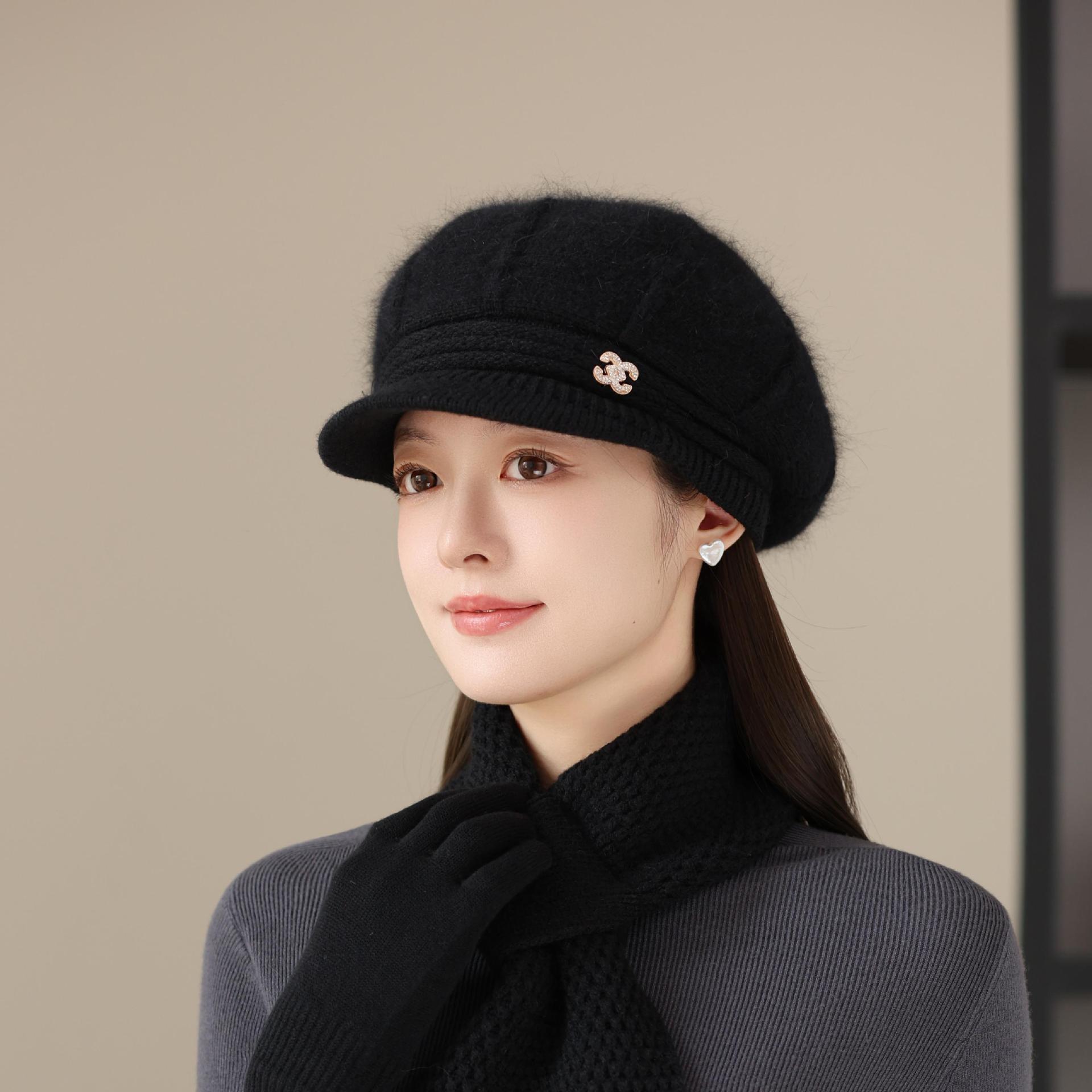 

Плюс Бархатная Теплая Шапка-Ведро Вязаная Шапка-Рыбак Шарф Защищающий от Холода для Пожилой Бабушки Тренд Осенне-Зимней Шапки one size