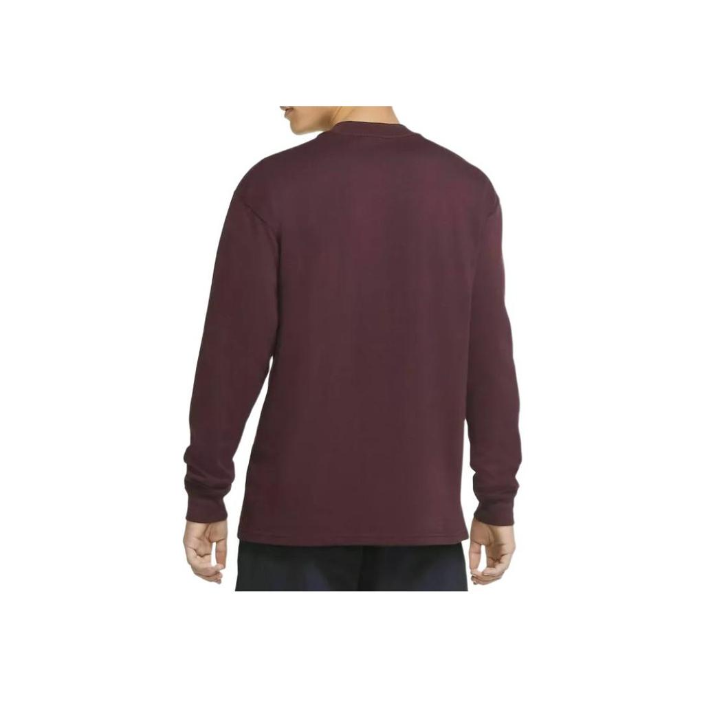 Nike Graphic Print Crewneck Pullover Long Sleeve American Sweatshirt Men Sweatshirt Burgundy DC4079-643