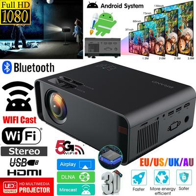 15000 lümen Android Full HD 1080P Taşınabilir Projektör Ev Sineması Projektörü Taşınabilir Video Projektörü 200 inç LCD Ekran Ofis Projektörü