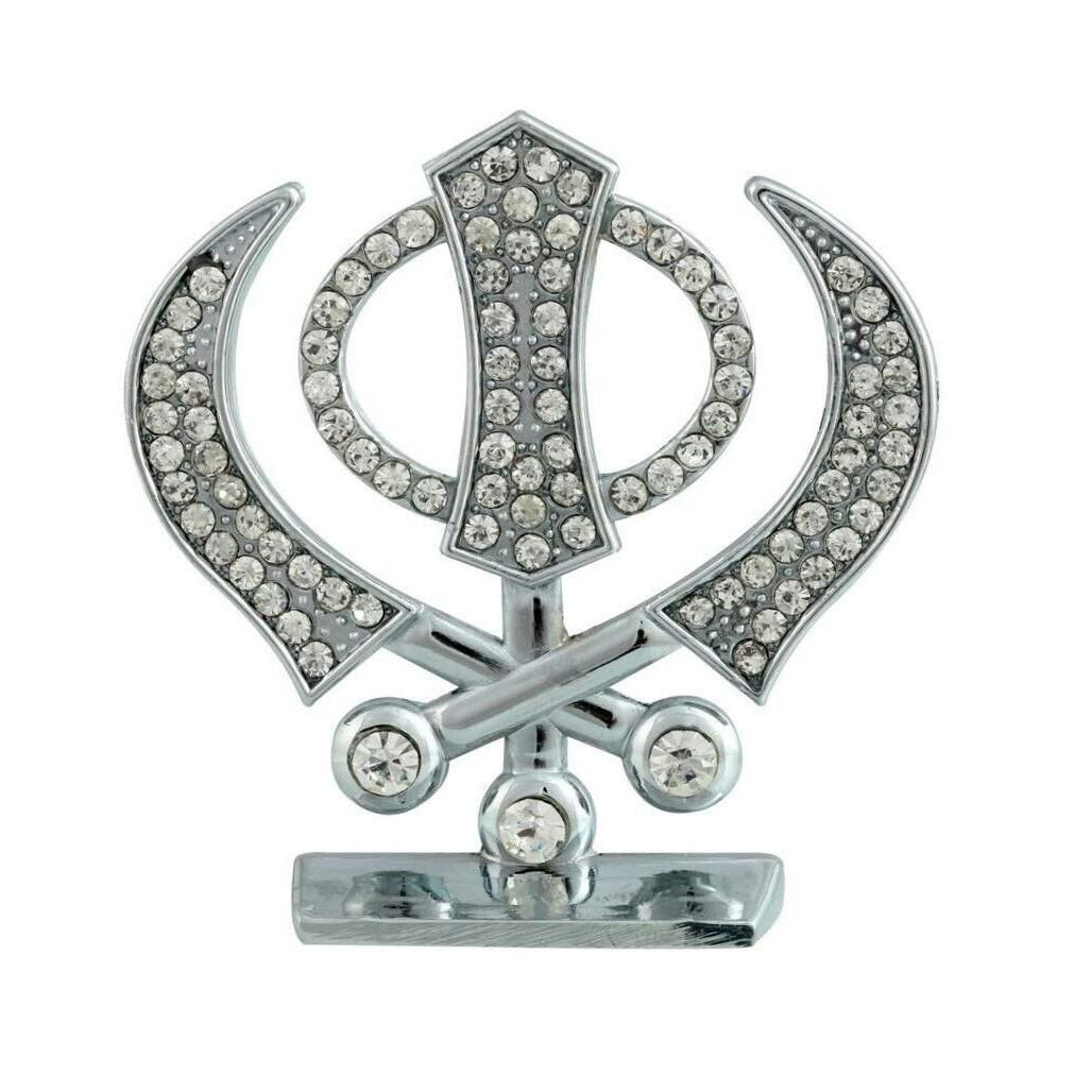 

@ Sikh Religious Symbol Khanda Sahib Idol Silver Metal Statue t314 VD-748-60%OFF