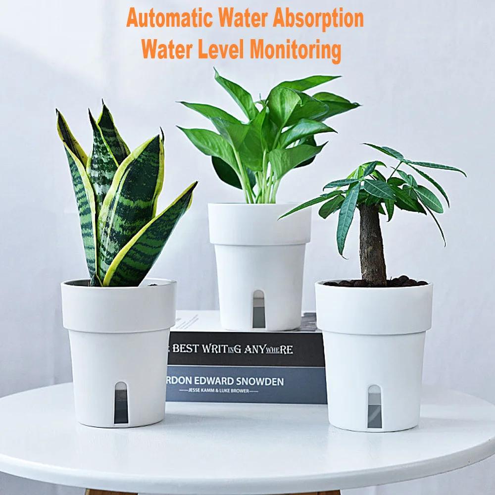 Plastic Flower Pot Round Succulent Plant Flowerpot Mini Office Planter Decor Gardening Flower Pot Multicolor Home Plant Supplies