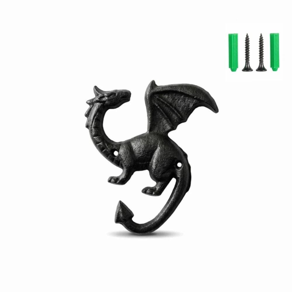 Creative Iron Dragon Tail Hook Iron Car Key Hook Rack Durable Wall Mount Key Rack  Wall Decoration чёрный
