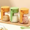 3PCS Sealed Glass Seasoning Can Moisture-Proof Seasoning Jar 2 In 1 Glass Spice Bottle  for Kitchen