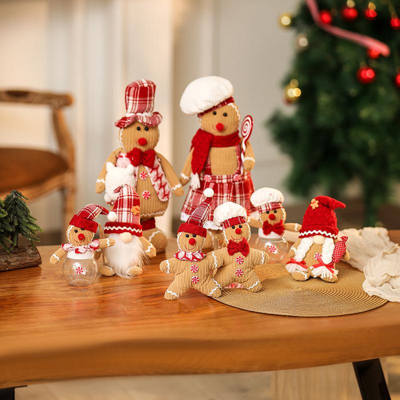 Creative Christmas Gingerbread Man Doll Pendant Holiday Cartoon Doll Pendant Christmas Tree Decoration Accessories Props