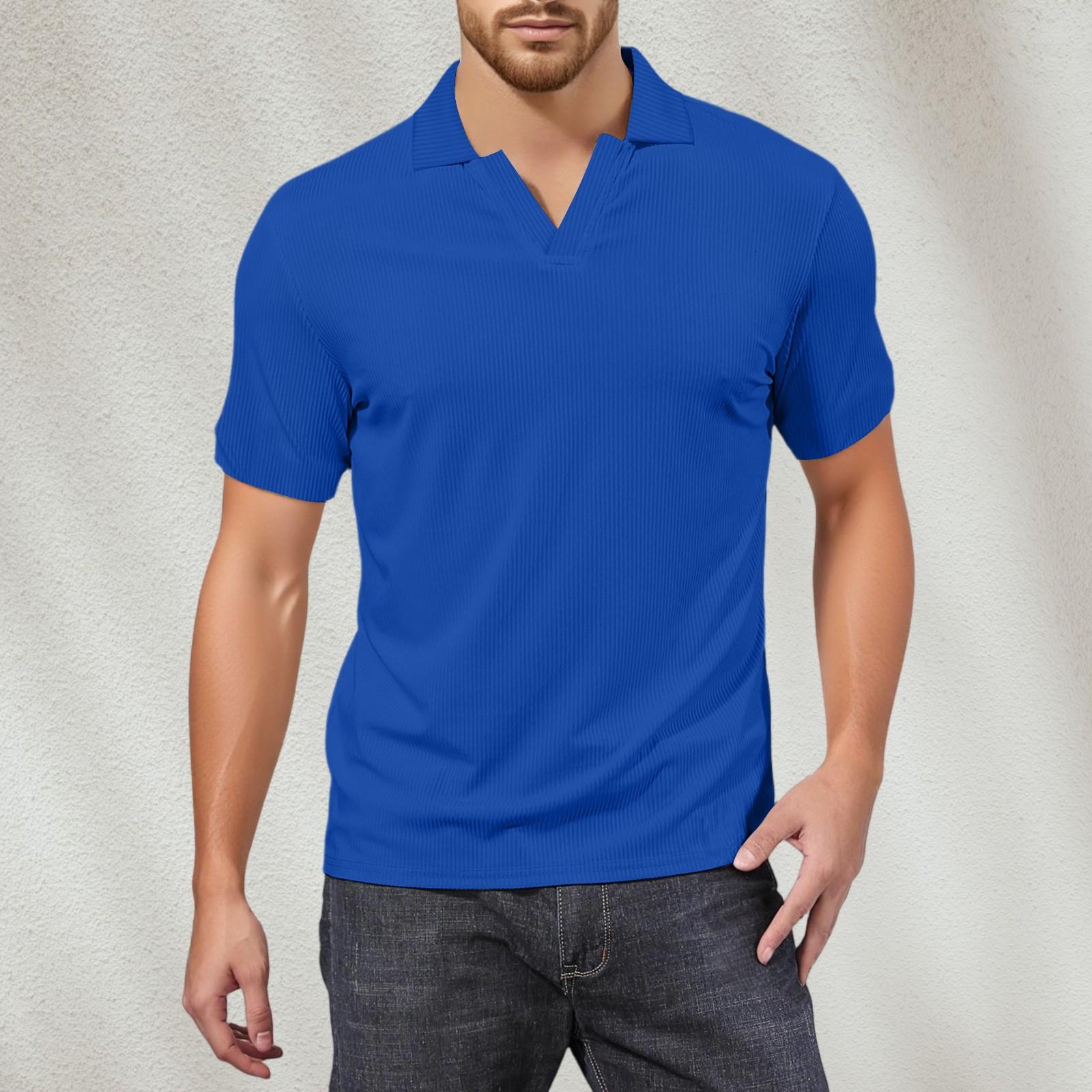 

Мужская футболка для гольфа с V-образным вырезом, короткими рукавами и текстурированным воротником XL